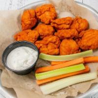 Boneless Wings - 6pk · Served with choice of house made ranch or blue cheese, 3 celery and 3 carrots.