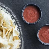 House-Made Chips and Salsa PP · Fresh tortilla chips with fresh house-made salsa. Serves 6 to 8 people.