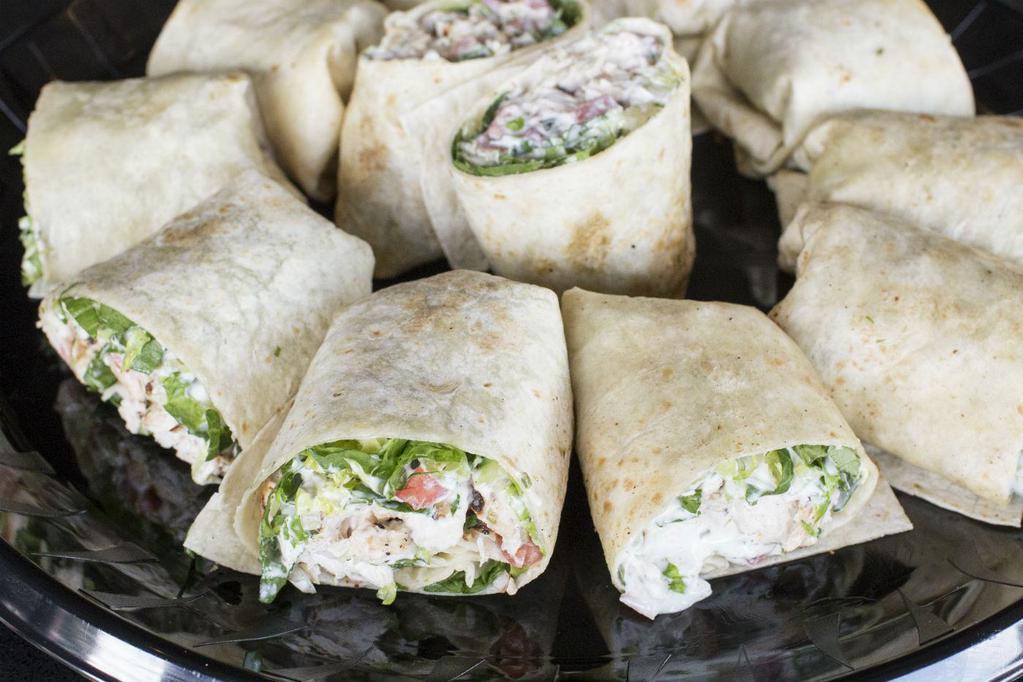 Grilled Chicken Ranch Wraps PP · Lettuce, tomato, flour tortillas. Serves 6 to 8 people.