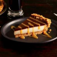 Chocolate Stout Pie · Guinness Stout whipped filling, chocolate ganache on a crushed pretzel, cookie wafer crust.