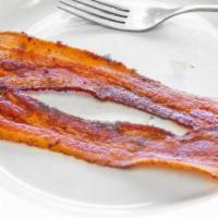 Bacon · Crispy applewood bacon.