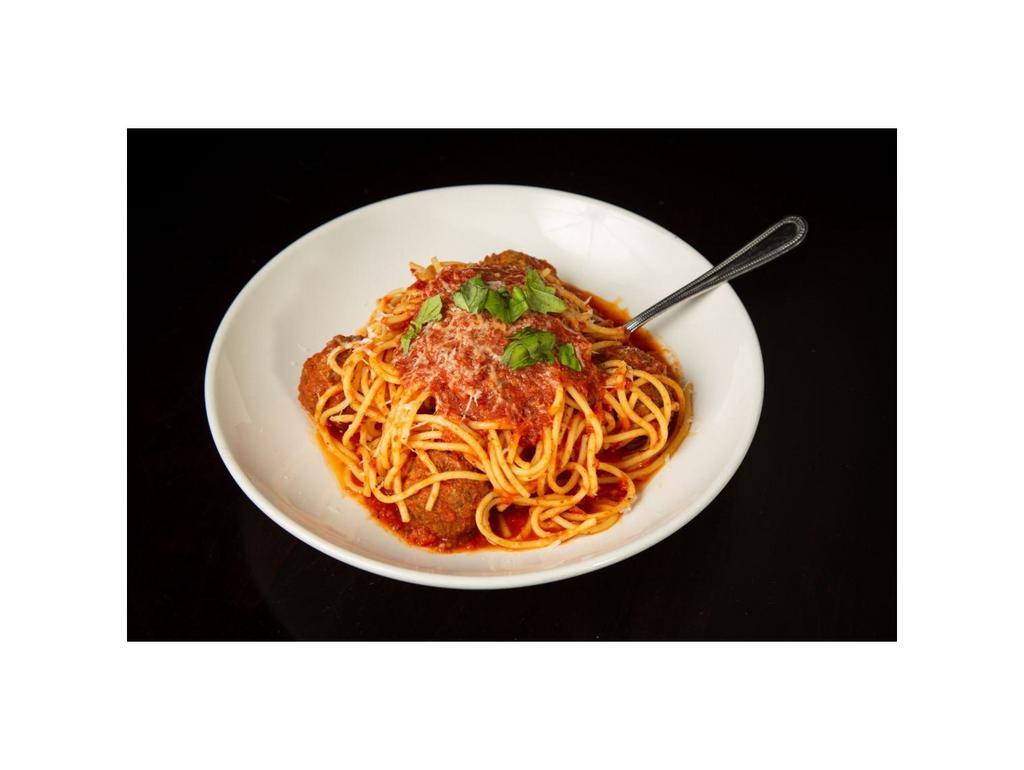 Spaghetti & Meatballs · Spaghetti, Marinara, Meatballs, Pecorino, Basil