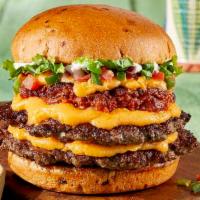 Double Chorizo Cheeseburger · Double Certified Angus Beef, V&V Supremo® spicy all-natural pork chorizo, house-made jalapeñ...