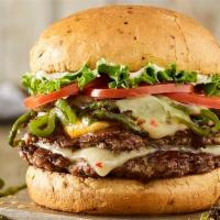Double Colorado Burger · Double Certified Angus Beef, pepper jack cheese, melted cheddar cheese, grilled Anaheim, chi...