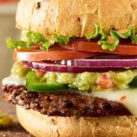 Spicy Baja With Guac Burger · Certified Angus Beef, pepper jack cheese, jalapeños, guacamole, lettuce, tomatoes, red onion...