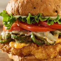 Colorado Crispy Chicken Sandwich Sandwich · Crispy chicken breast, pepper jack cheese, melted cheddar cheese, grilled Anaheim chiles, le...