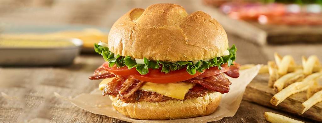 Bacon Smash® Turkey Burger · Turkey burger, American cheese, applewood smoked bacon, lettuce, tomatoes, mayo, toasted bun.