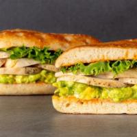 So-Cal Chicken Sandwich · Roasted chicken, avocado, pepper jack cheese, green leaf lettuce, chipotle aioli, tomatillo ...