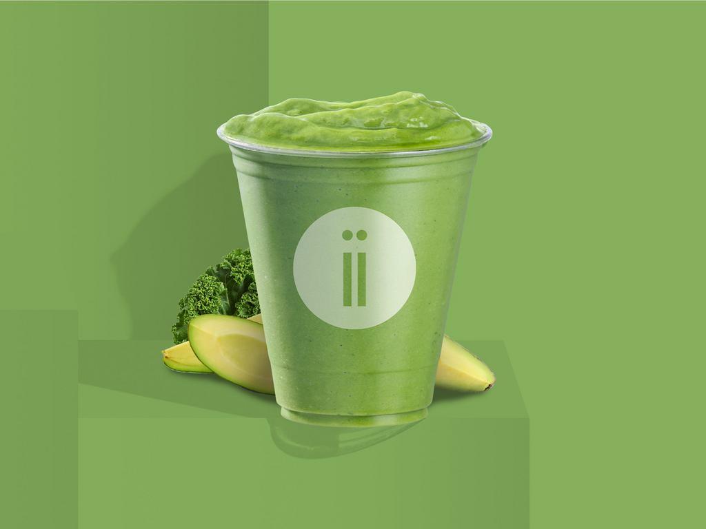 12 oz. NEW Freshii Green Smoothie · Now Vegan! Pineapple, Banana, Kale, Avocado, Almond Milk