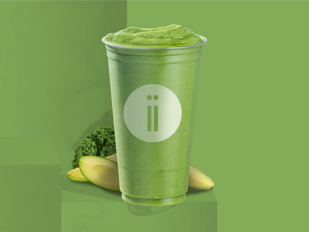 24 oz. NEW Freshii Green Smoothie · Now Vegan! Pineapple, Banana, Kale, Avocado, Almond Milk