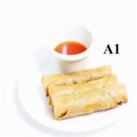 A1. Cha Gio (egg roll) · Fried meat and shrimp egg rolls. 
3 pieces
