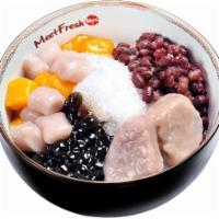 Icy Taro Ball #4 · Red beans, taro, boba, taro balls, shaved ice.