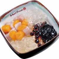 Icy Taro Ball #6 · Jelly noodle, melon jelly, boba, taro balls, shaved ice