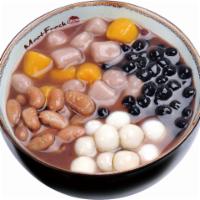 Red Bean Soup #5 · Kidney beans, rice balls, boba, taro balls, red bean soup.
