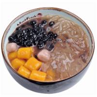 Red Bean Soup #6 · Jelly noodle, melon jelly, boba, taro balls, red bean soup.