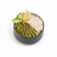 Arizona Bowl · Crabmeat and avocado, garnished with cucumber & lemon over
rice. It's like a California Rol...