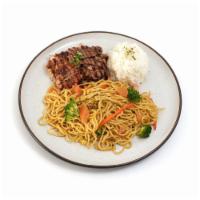 Chicken & Beef Butter Garlic Noodles · Japanese noodles wok-stirred with fresh veggies
and traditional butter garlic sauce. Served...