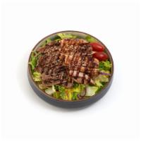Chicken & Beef Teriyaki Salad · Large garden salad topped with our famous teriyaki
chicken & beef.