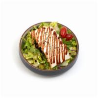 Tofu Salad · Large garden salad topped with flash-fried tofu steak drizzled
with teriyaki sauce.