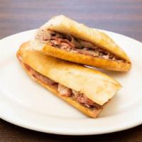 Skinny Bread with Pork and Pate · Banh mi que pate xa xiu.