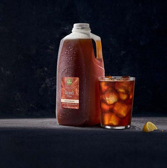 Iced Unsweetened Tea · 40 Cal. Freshly brewed unsweetened black iced tea. Served in a half gallon container. Serves 5. Allergens: none