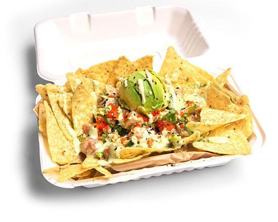 Poke Nachos - Regular (2 Proteins) · Two proteins with your choice of mix ins, toppings, and flavor with nachos