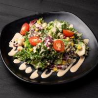 JINYA Quinoa Salad · Baby greens, kale, broccoli, white quinoa, kidney beans and garbanzo beans. Tossed with sesa...
