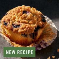 Blueberry Muffin With Fresh Blueberries · 520 Cal. Freshly baked muffin with fresh blueberries and topped with Turbinado sugar. Allerg...