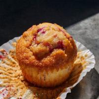 Cranberry Orange Muffin · 480 Cal. Freshly baked muffin made with orange peel and whole cranberries, topped with turbi...