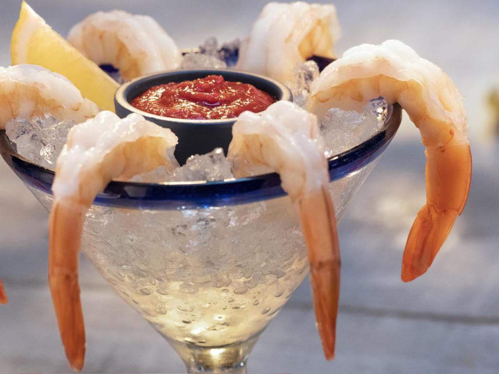 Signature Jumbo Shrimp Cocktail · Served chilled with our classic cocktail sauce.
130 Cal