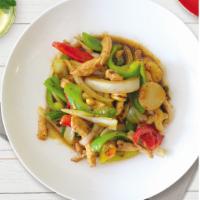 Cashew Nut · Choice of meat stir-fried with cashew nuts, onions, bell peppers and water chestnuts in a sw...