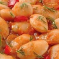 Gigandes · Giand beans in tomato and dill.