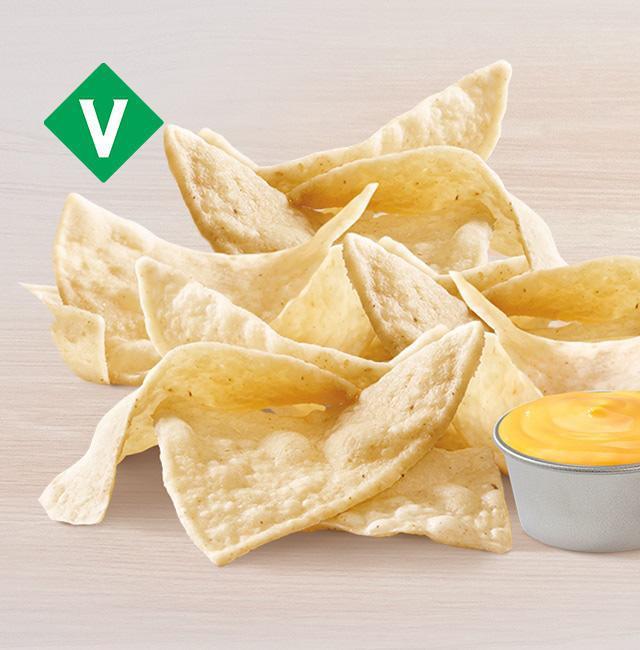 Chips and Nacho Cheese Sauce · Nacho chips with a side of warm nacho cheese sauce for dipping.