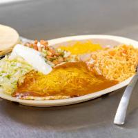 Huevos Rancheros Breakfast Plate · Served with 2 flour or 3 corn tortillas. 2 eggs, beans, rice, lettuce, sour cream, pico de g...