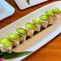 50. Glen Mills Roll · Lobster salad topped with yellowtail jalapeno, wasabi tobiko.