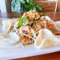 97. Goi Du Du Tom Thit · Papaya salad with shrimp and pork.