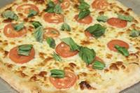 Margarita Specialty Pizza · Fresh mozzarella cheese, sliced tomato, fresh basil, oil, salt, pepper, and pizza sauce.jyy.