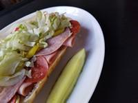 Italian Sub · Cold cuts. Cheese, lettuce, tomato, onions, banana peppers, mayo, oil and vinegar, salt, and...