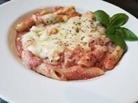 Baked Ziti Dinner · Ziti pasta blended with ricotta and mozzarella cheese baked in our homemade marinara sauce.