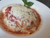 Lasagna Dinner · Baked layered lasagna noodles with ground beef, ricotta cheese, marinara sauce, and mozzarel...