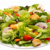 Garden Salad · Fresh, mixed green salad with grape tomatoes, cucumbers, baby spinach, carrots, and butter g...