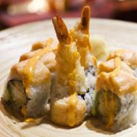 Sunshine Dreamer Roll · Shrimp tempura, avocado topped with lobster salad and spicy mayo.