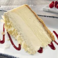 Vanilla Bean Cheesecake · Layered with sweet Italian cream on a vanilla cookie crust, with vanilla bean-infused whippe...
