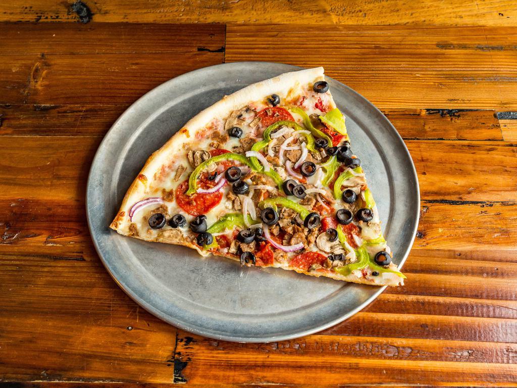 Supreme Speciality Pizza · Pepperoni, sausage, mushrooms, green peppers, onions and black olives.
