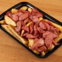 SALCHIPAPA · French fries with sliced Hot-Dogs.