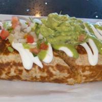 Shrimp Burrito · Camarones. Flour tortilla filled with rice, refried beans and your choice of meat, and mozza...