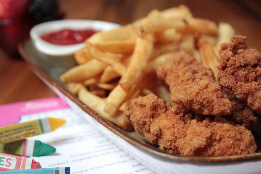 Chicken Fingers · Breaded all white meat tenders. Served with fries.