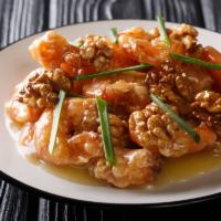 Honey Walnut Shrimp · Crispy shrimp in house special sauce with walnut on top.