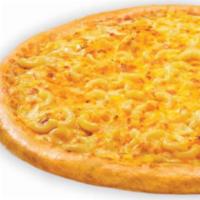 Mac N Cheese Pizza · Creamy cheese sauce layered with macaroni noodles, cheddar cheese and 100% real Wisconsin mo...