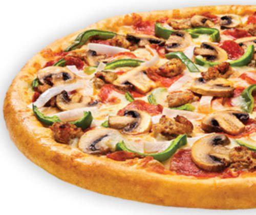 Toppers Classic Pizza · Homemade pizza sauce topped with 100% real Wisconsin mozzarella cheese, pepperoni, hand-pinched Italian sausage, onions, green peppers and mushrooms.